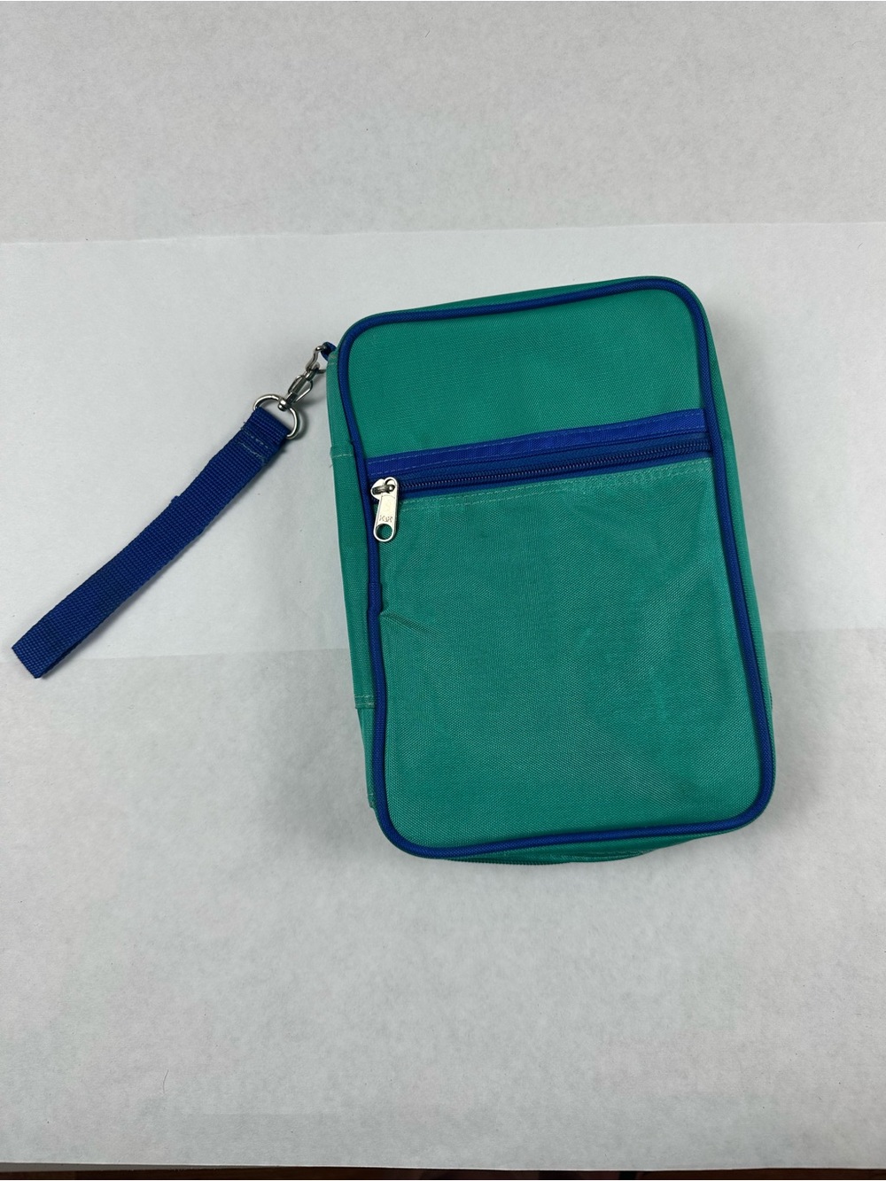 Teal and Blue Bible Sleeve with Removable Wrist Strap
